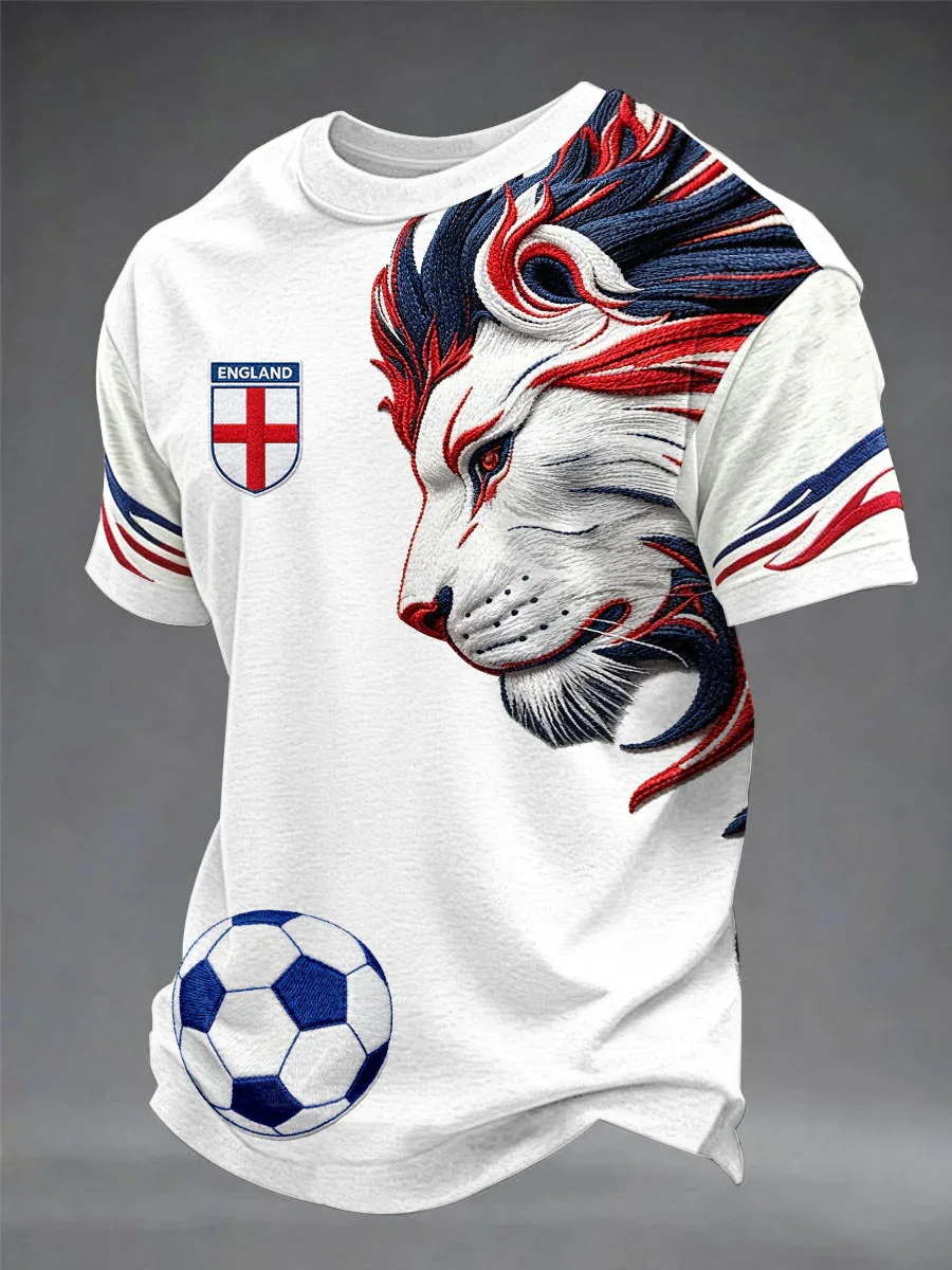 2026 England Fans Football Training T-Shirt - 3D Print - Fashionable, Comfortable and Breathable - Family Clothing