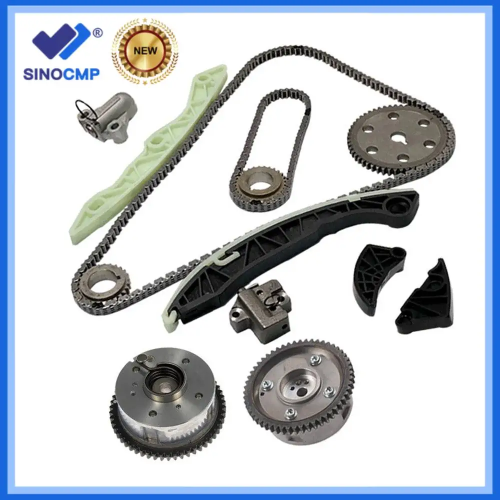 SINOCMP G4KC G4KE 2.4L Engine Timing Chain Kit with VVT Gear For Hyundai Kia Sonata Optima DOHC 16V L4