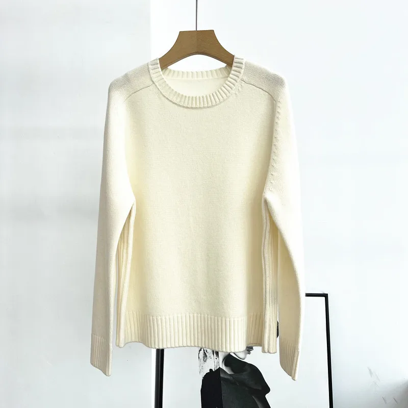 

Autumn And Winter Round Neck Pullover Raglan Long Sleeve Solid Color Loose Casual Cashmere Bottom Thick Knitted Sweater
