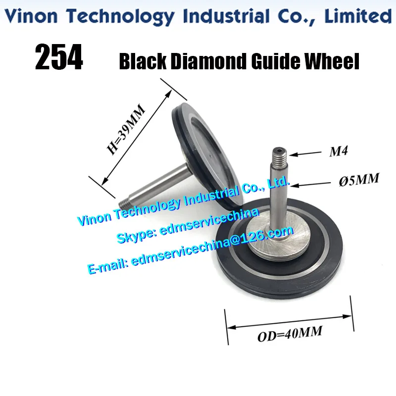 254 Black Diamond Guide Pulley (1 Pair=2PCS) XieYe Brand Parts OD. 40mm, Axis dia. 5mmxM4,Total length 39mm.High Precision Guide