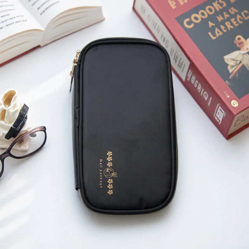 Nail Art Pen Storage Pouch Waterproof Manicure Tool Holder Large Capacity Nail Brush Organizer Case For Salon Supplies