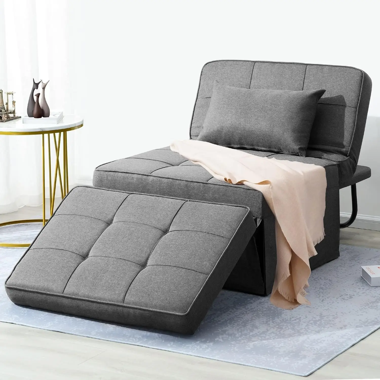 Sofa Bed,Folding Sleeper Bed,Modern Convertible Chair Adjustable Backrest Sleeper Couch Bed for Living Room Small Room Apartment