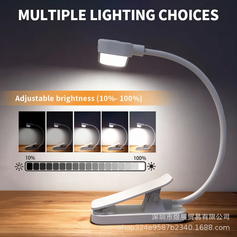 16 LED Wingy Book Light Rechargeable Reading Lamp with 3 Color Temperatures Dimmable Brightness for Bedtime Reading