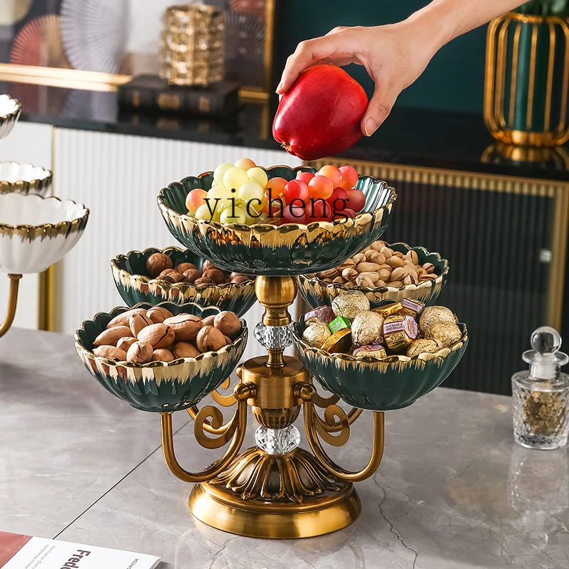 طبق فاكهة DY على الطراز الشمالي صندوق حلوى إبداعي حلي منزلية راقية لهدايا رأس السنة #3