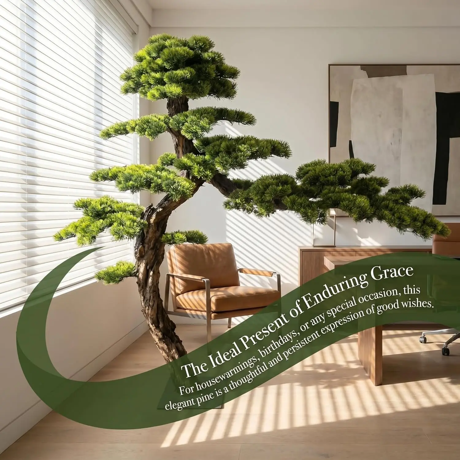 

Artificial Bonsai Tree Fake Plants for Home Decor, Welcome Pine Faux Bonsai Tree for Home Office Garden Patio Farmhouse Decor