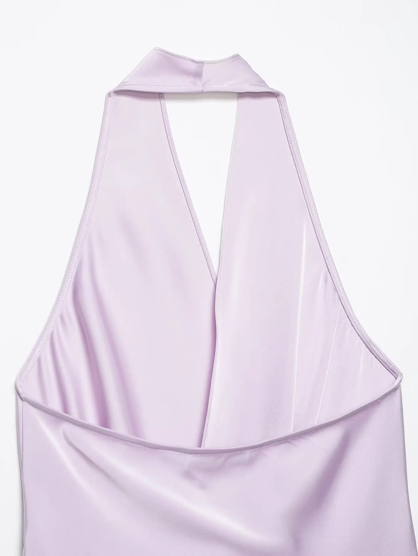 HH Damen Sommer Satin Neckholder-Top Damen Wickel-Bluse mit V-Ausschnitt und Rückenbindung Asymmetrische Bluse Niedliche Alltags- Urlaubs- und Geschäftskleidung – Detail 38