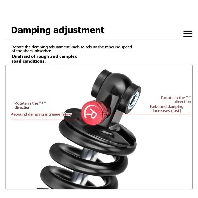 TFTP-Hydraulic Spring Shock Absorbers For Electric Scooters, Full-Suspension Off-Road Mountain Bikes, Rear Shock Damping System