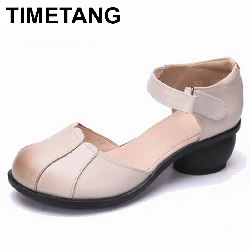 TIMETANG Summer Shoes Woman handmade Genuine Leather Soft Sandals Casual comfortable Women Shoes 2017 New Fashion Women Sandals