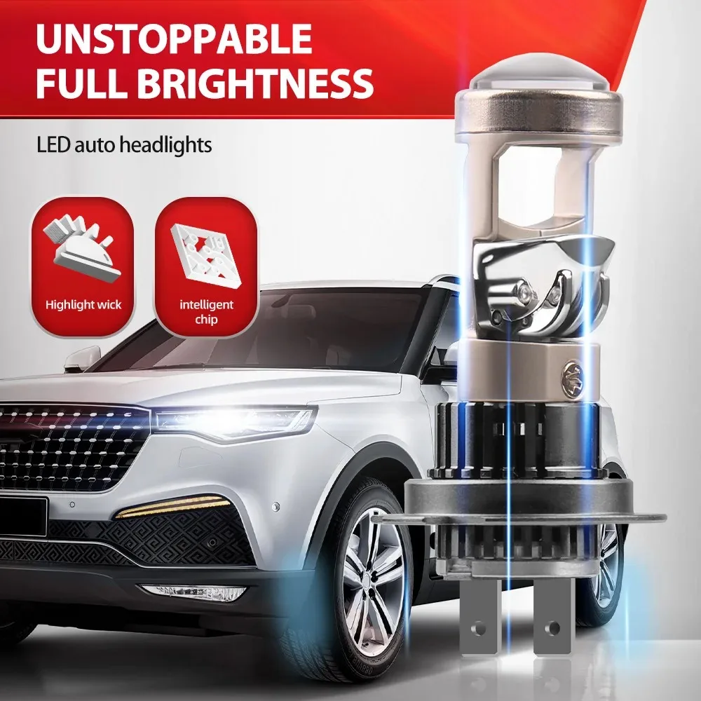 1Pc Projector H7 H11 H8 9005 HB3 9006 HB4 Lens LED Car Headlight Bulbs 30000LM 120W Turbo Auto Bulb Fog lamp bulb 12V 24V