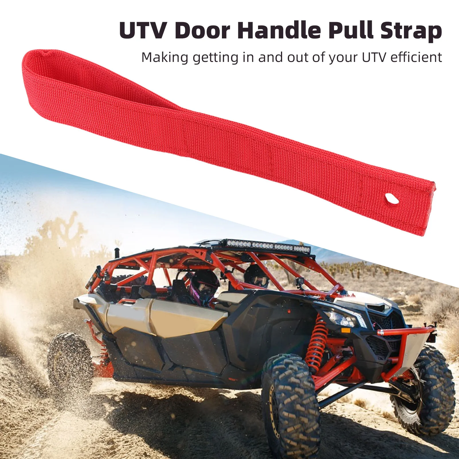 UTV Door Handle Pull Strap Easy Grip Wearproof Door Handle Pull Belt Kit Oxford Cloth Heavy Duty High Strength for UTVs