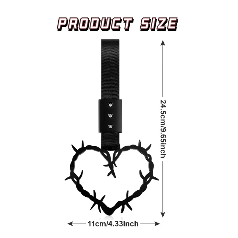 New Car Decorative Strip Thorns Love Car Handrail Pull Ring Trailer With Decoration Car Warning Ring for Handrail Bumper