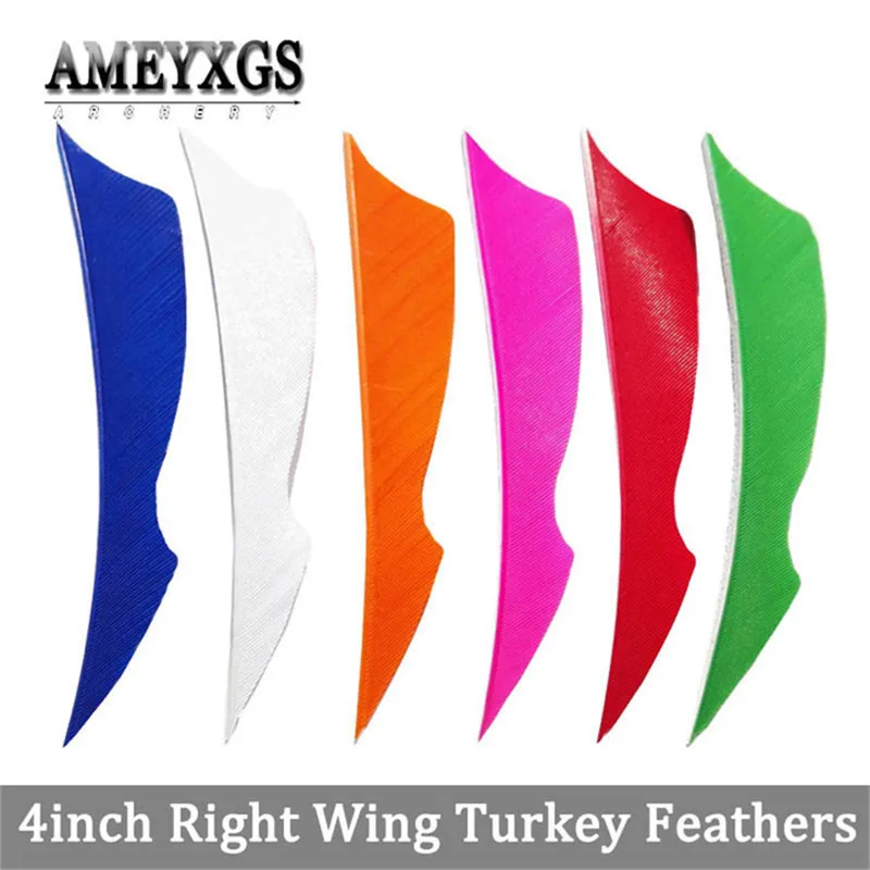 

36/72 шт., перья для стрел, 4-дюймовые перья из индейки, правые крылья, оперения для лука, стрелы, охоты, стрельбы из лука, лопасти для стрельбы из лука