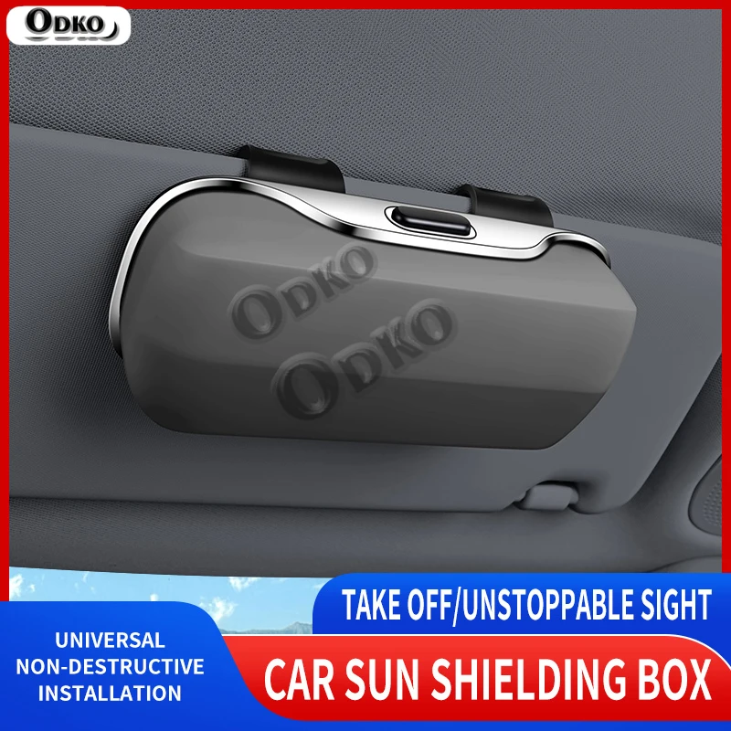 Press Switch Car Sun Visor Glasses Box for Renault Captur Koleos Kadjar Arkana Megane Dacia Duster Clio Sunglasses Storage Case - Image 5