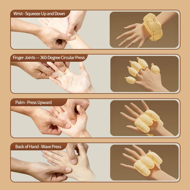2026 Electric Hand Massager Light Therapy Air Pressure Wrist Shiatsu Kneading Finger Acupoint Warm Hand Massage Device Spa Care