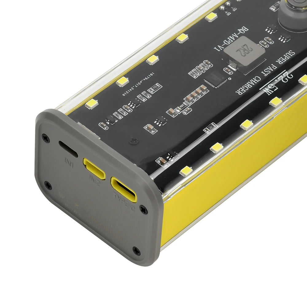 DIY 4*21700 Powerbank-Gehäuse 22,5W PD Schnellladung Dual-USB-Akku-Speicherbox Unterstützt Helligkeitsanpassung und Blitzmodus – Detail 29