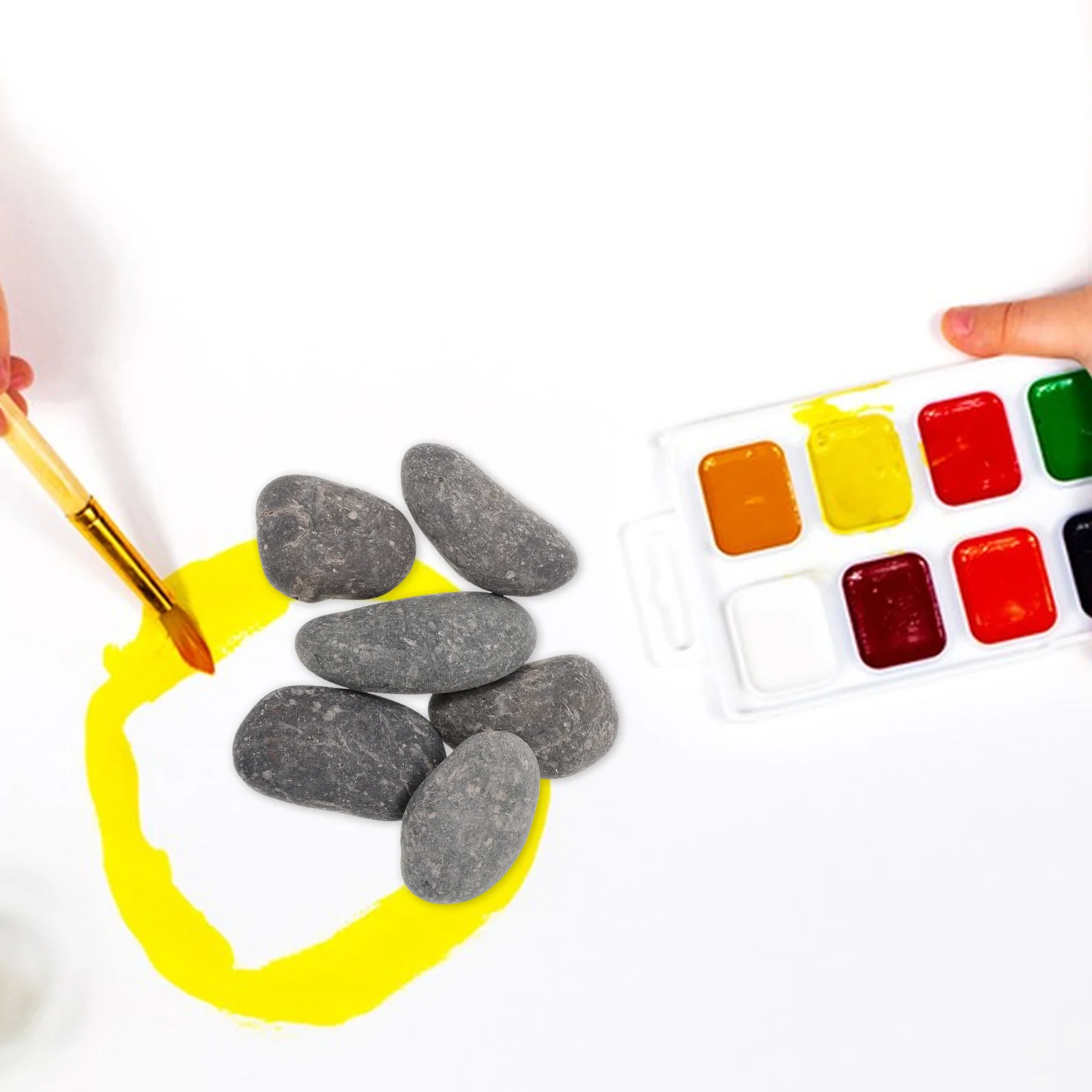 

6Pcs Painting Rocks Natural Smooth Pebbles 5-8cm Creative Rock Painting Kits for Kids Craft Rocks for Painting