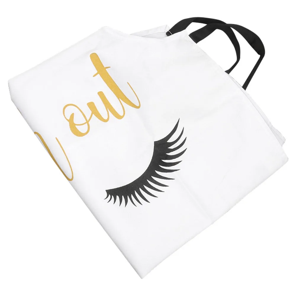 Reusable Polyster Cotton Eyelash Apron Printed Easy Cleaning Nail Art Apron Soft Cooking Aprons Women Girls