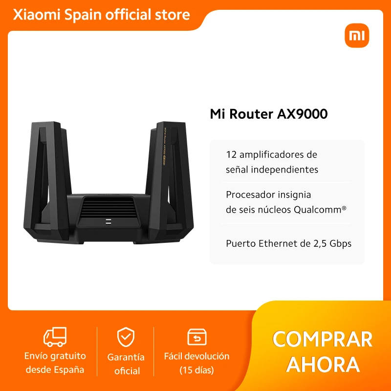 Official |Mi Router AX9000｜12 amplificadores de señal independientes ｜Procesador insignia de seis núcleos Qualcomm® ｜Puerto Ethernet de 2,5 Gbps