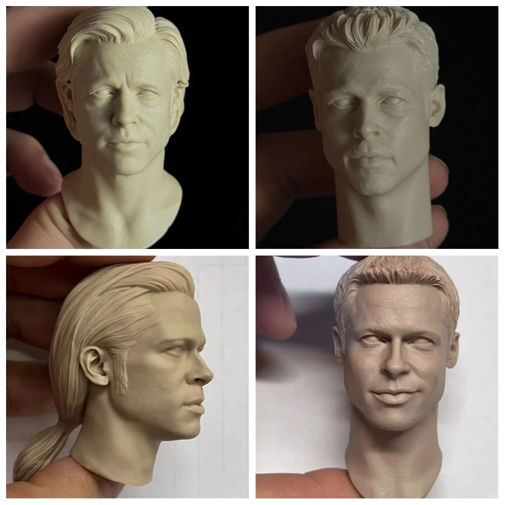 

Brad Pitt Male Head Carving Star Actor long /short neck unpainted neck Singer Actor 1/6 Scale Action Figure Figure n Toys