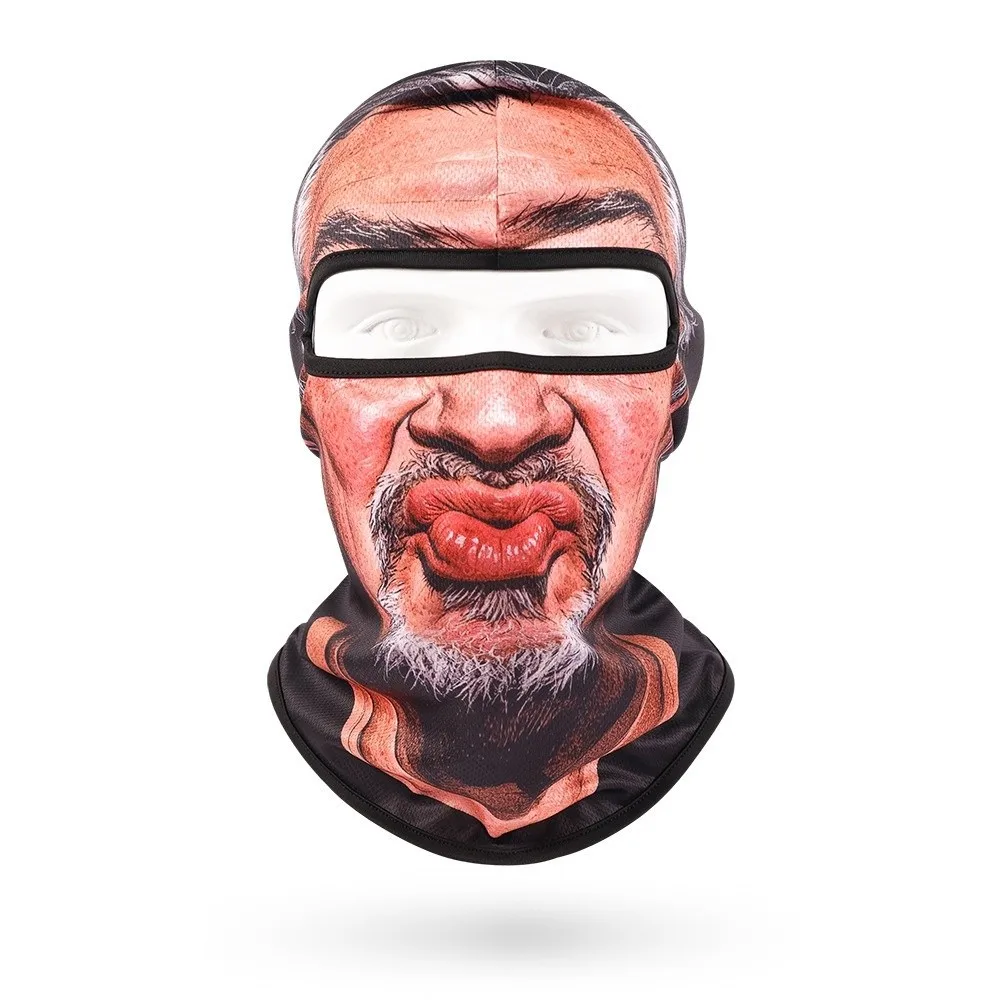 Quick Dry Funny Face Mask Sun Protection Breathable Realistic Balaclava Realistic Face Design Full Coverage Prank Face Hood