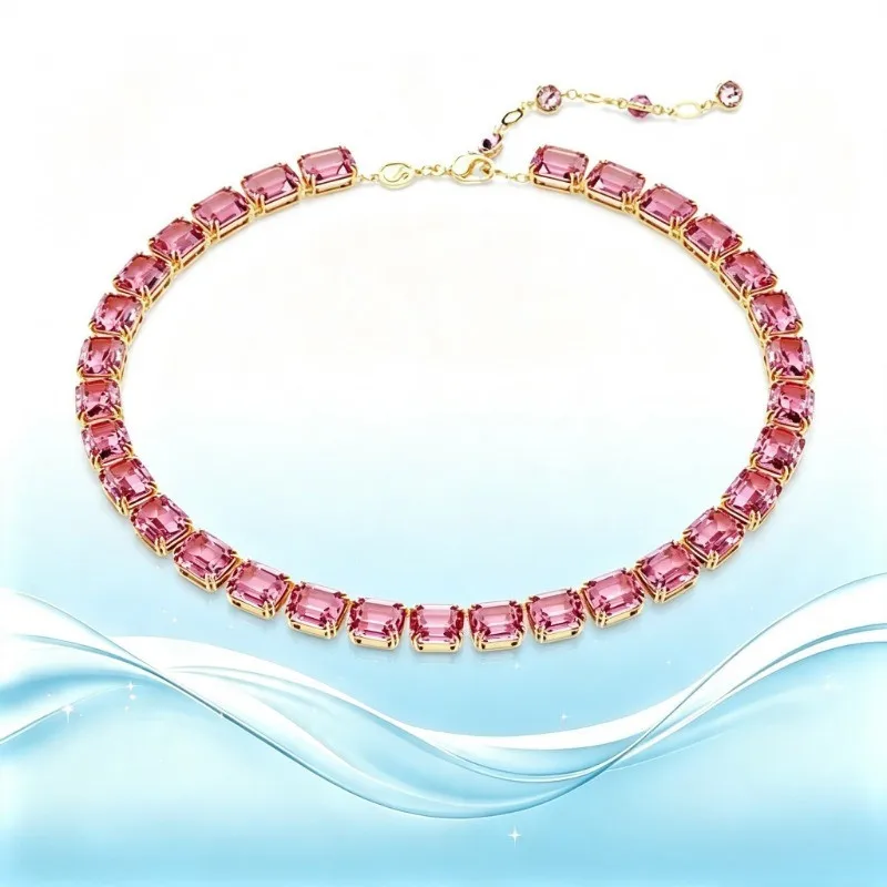 Elegant Sparkling Crystal Pendant Necklace for Ladies, Polished Stainless Steel Chain, Classic Animal Shaped Zircon Jewelry, Ideal Gift for Valentine Party Dating Daily Matching Neck Decoration