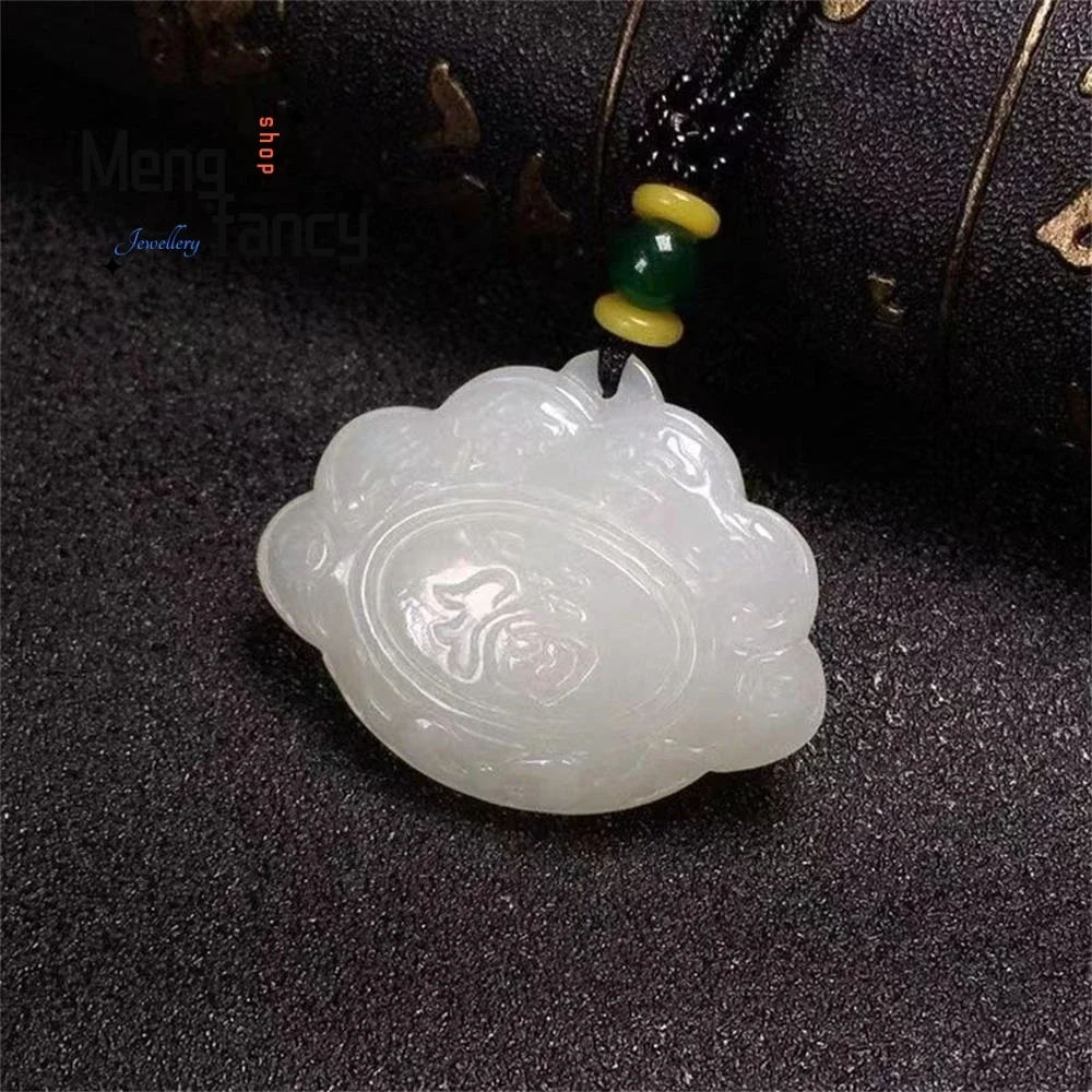 

Natural Hetian White Jade Baby Peace Lock Rich Long Life Lock Pendant Simple Exquisite Fashion Jewelry High-grade Holiday Gifts