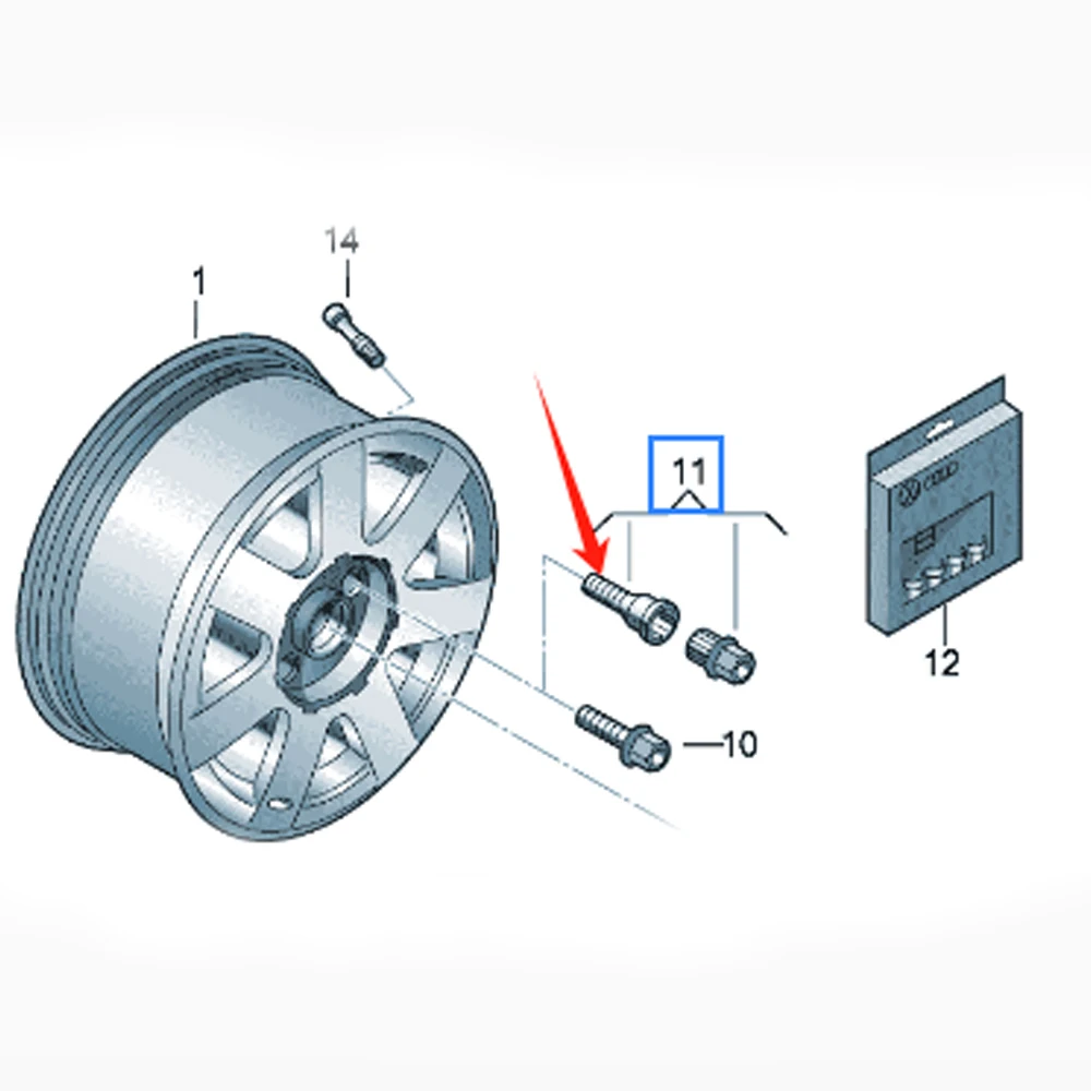4Pcs Tyre whorl For VW Passat Golf Audi A3 S3 A4Q A6Q A6 A8 A8Q 8D0601139