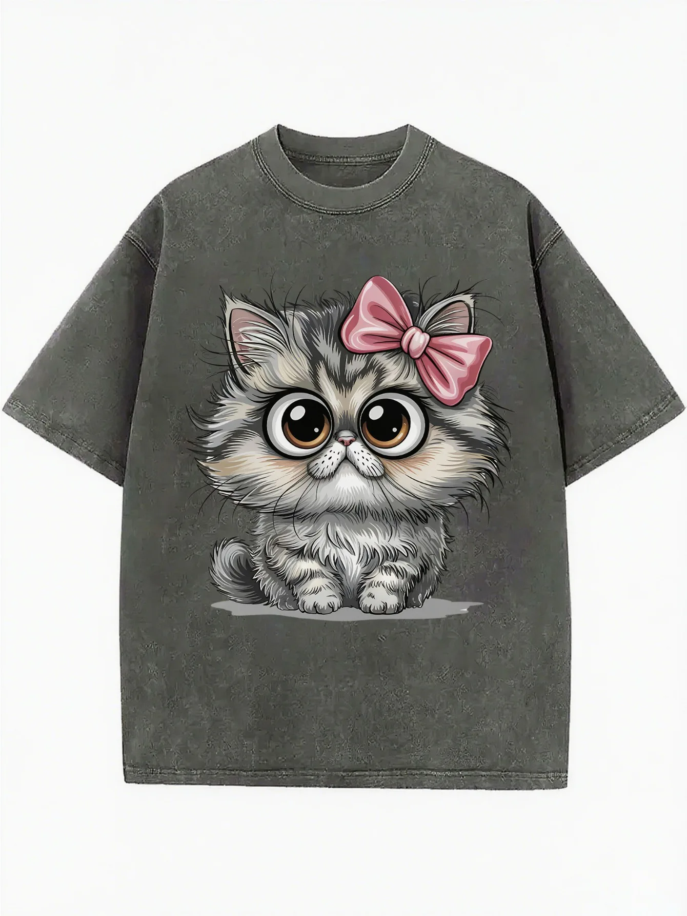 

Funny Cats Sarcastic Cat Men and Women’s Round neck Washed T-shirt Comfortable Loose Printed All Year Round Best Selling