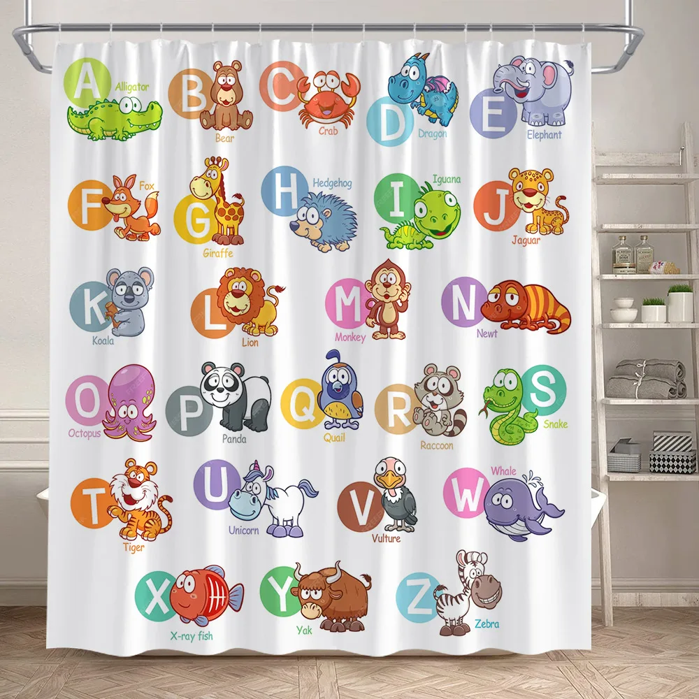 Periodic Table Shower Curtain Modern Fun Chemistry Elements For Students Home Decor Polyester Fabric Bathroom Curtain With Hooks