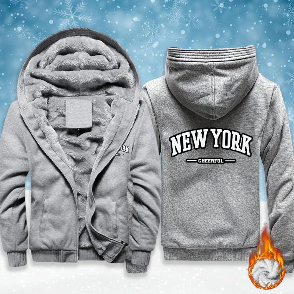 

Мягкие флисовые куртки унисекс с буквенным узором в Нью-Йорке, теплая удобная жилетка, зимняя утепленная уличная толстовка с карманами на молнии