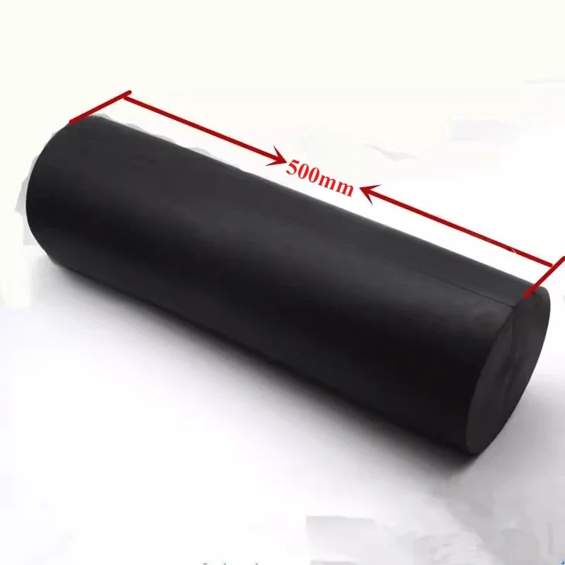 Black Solid Natural Rubber Round Rods Bar Dia 30-150mm Oil Resistant Sealing Length 100-500mm