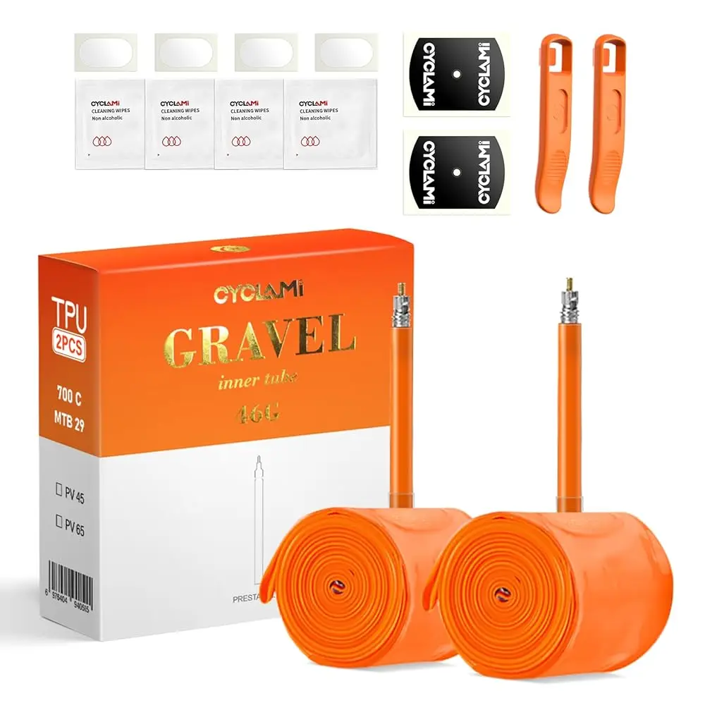 CYCLAMI Ultraleichter Gravel Road MTB 29 Zoll Fahrrad TPU Schlauchreifen FV 45 65 MM Französisches Ventil 700C 32C 35C 37C 40C 47C Superleicht