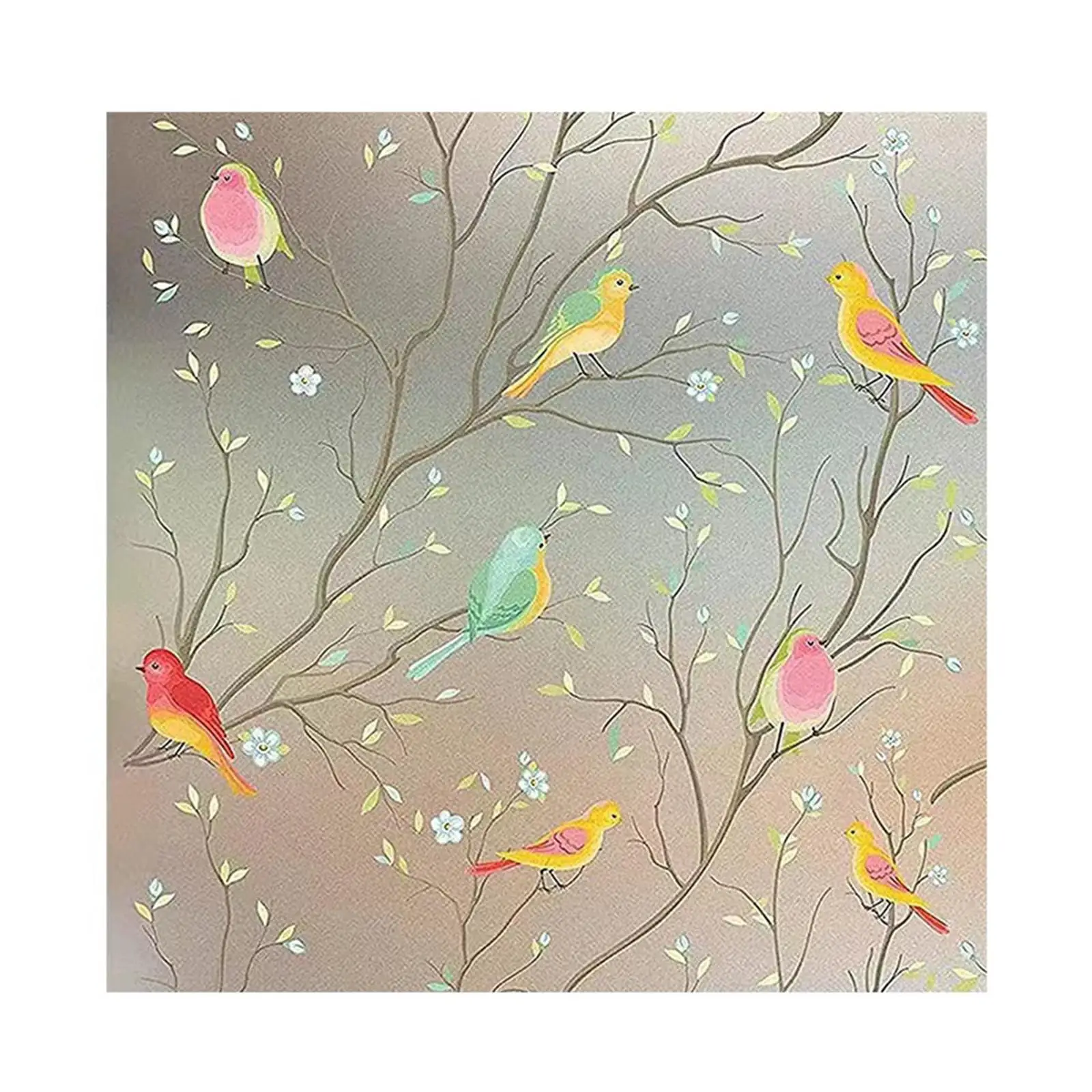 Window Privacy Film Decorative Birds for Kitchen Restaurant Living Room
