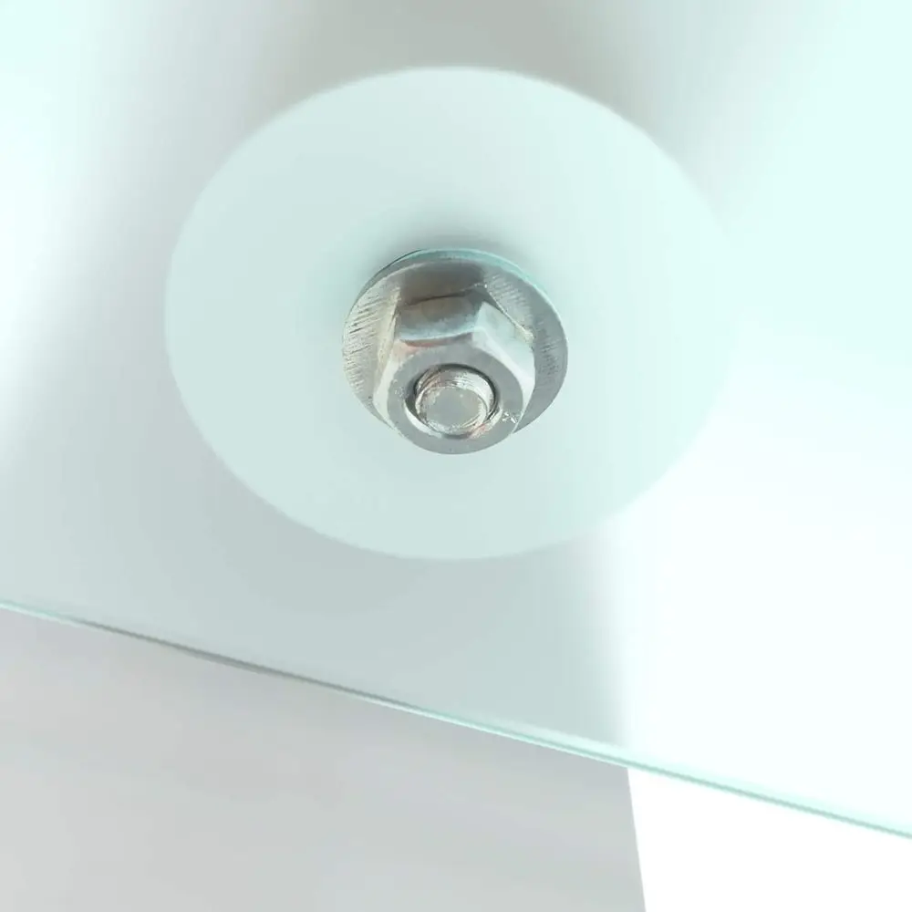 โต๊ะกาแฟกระจกนิรภัยใสทันสมัย 2 ชั้น 39.37 x 23.62 สีขาว