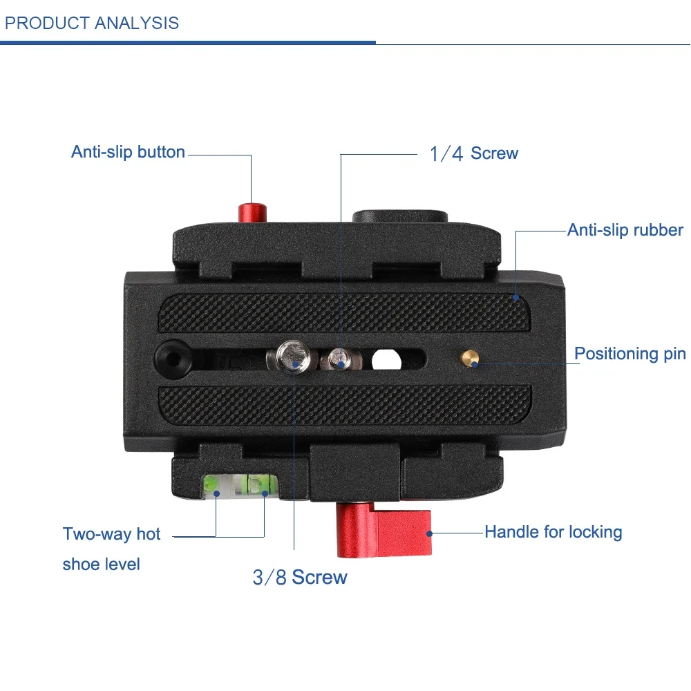 Camera for Manfrotto Quick Release Plate Base P200 Tripod Mount Adapter w/ Aluminum Alloy QR Clamp with 1/4