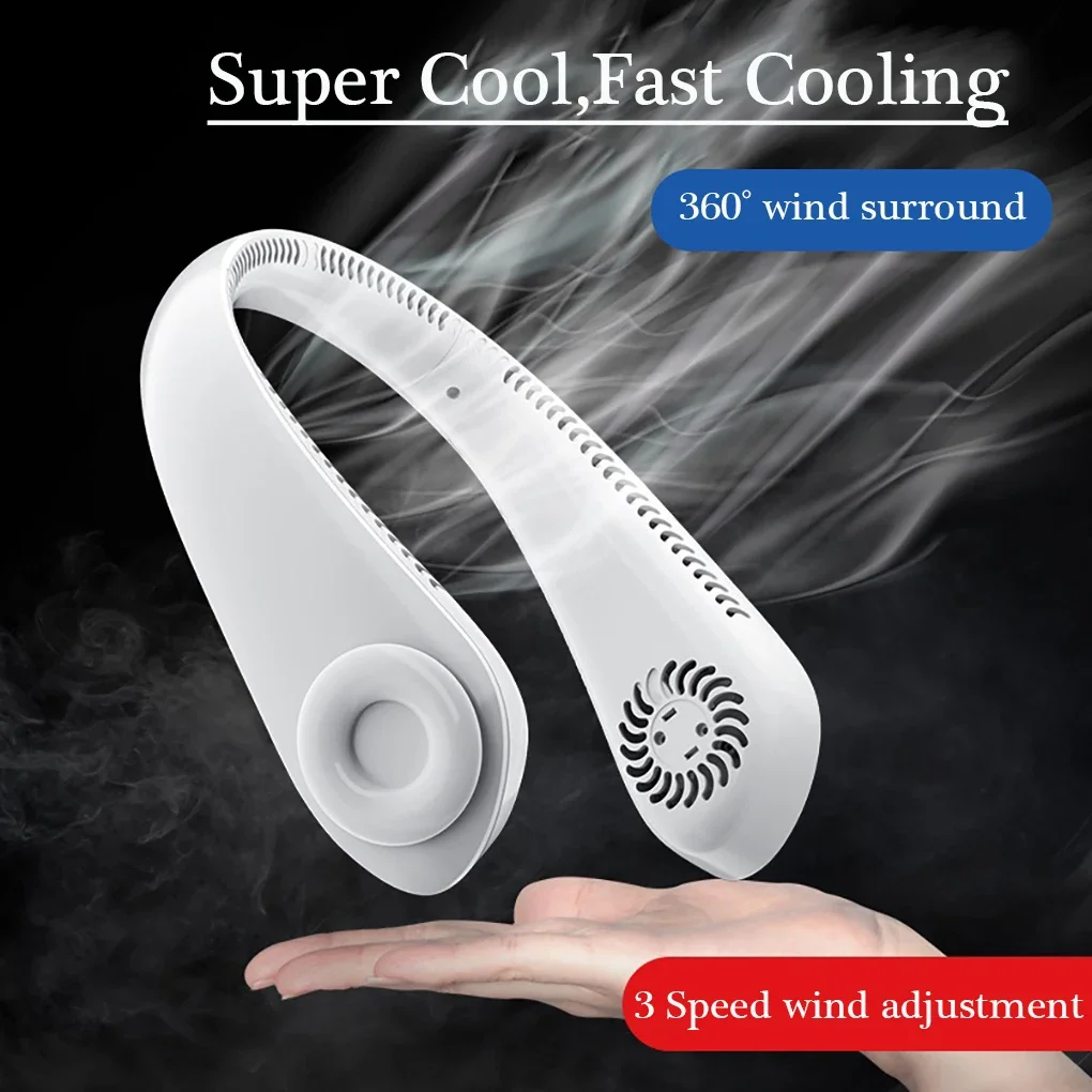 Portable USB Rechargeable Neckband Fan Silent Ventilador Cooling Iptv subscription Hvac tools Iptv subscriptions Duct fan