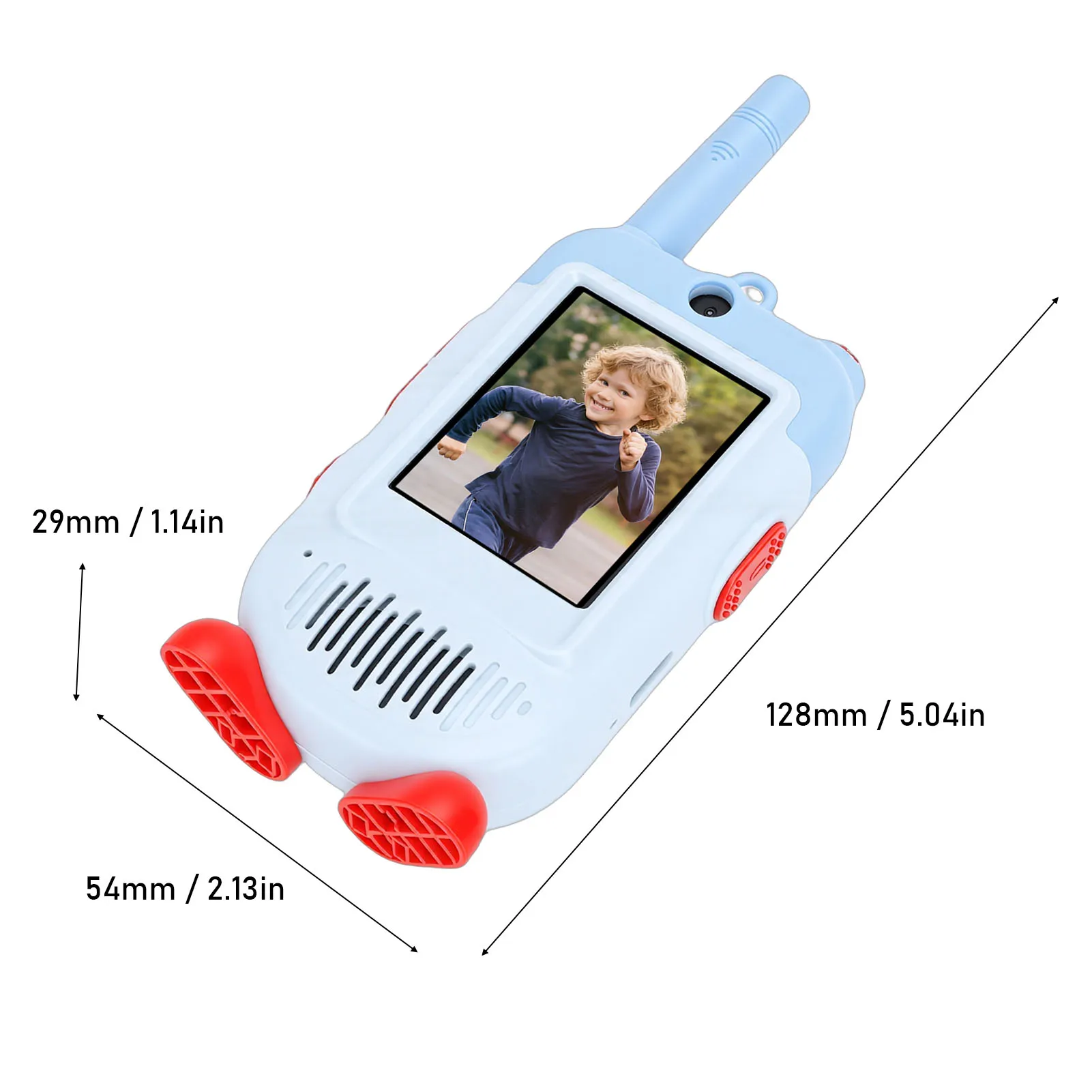 Handheld video-intercom voor peuters, oplaadbaar binnen en buiten, voor familiespellen, kamperen, wandelen, walkietalkie voor kinderen