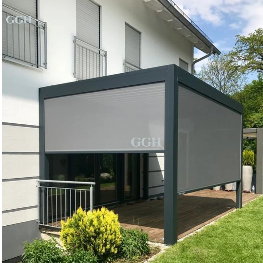 

KAKADU Modern Built-In Electric Windproof Aluminum Outdoor Blinds with Zipper Track and 10-Year Warranty