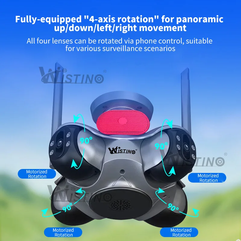 Wistino nuevas llegadas 8K Cmos Sensor cámara de red FFvideo App Control 4 PTZ detección de movimiento alarma de sonido cámara Wifi