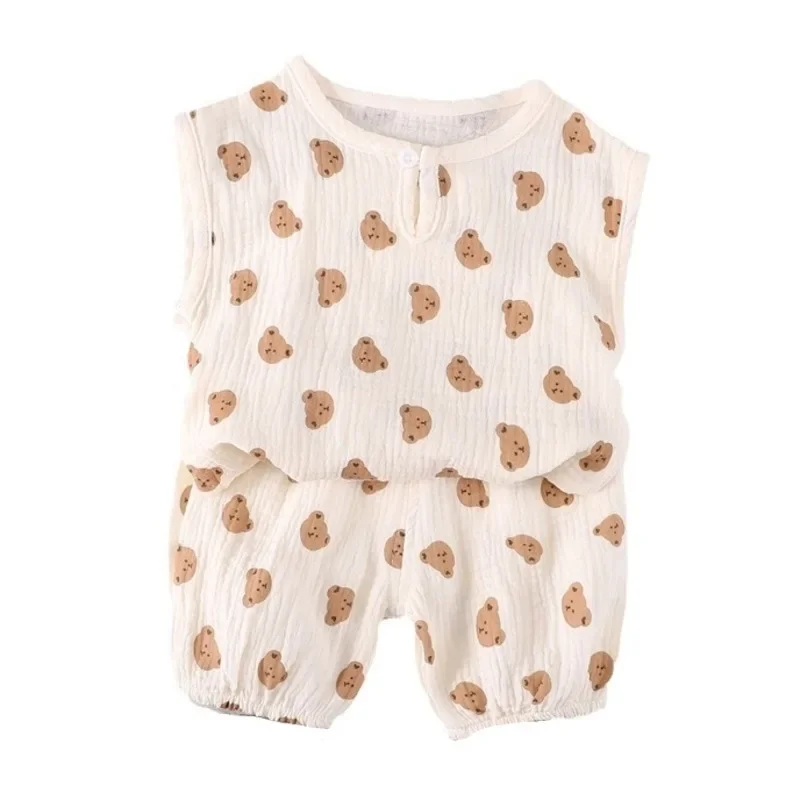 

New Summer Baby Girls Clothes Suit Children Boys Casual Cartoon Vest Shorts 2Pcs/Sets Toddler Fashion Costume Kids Tracksuits