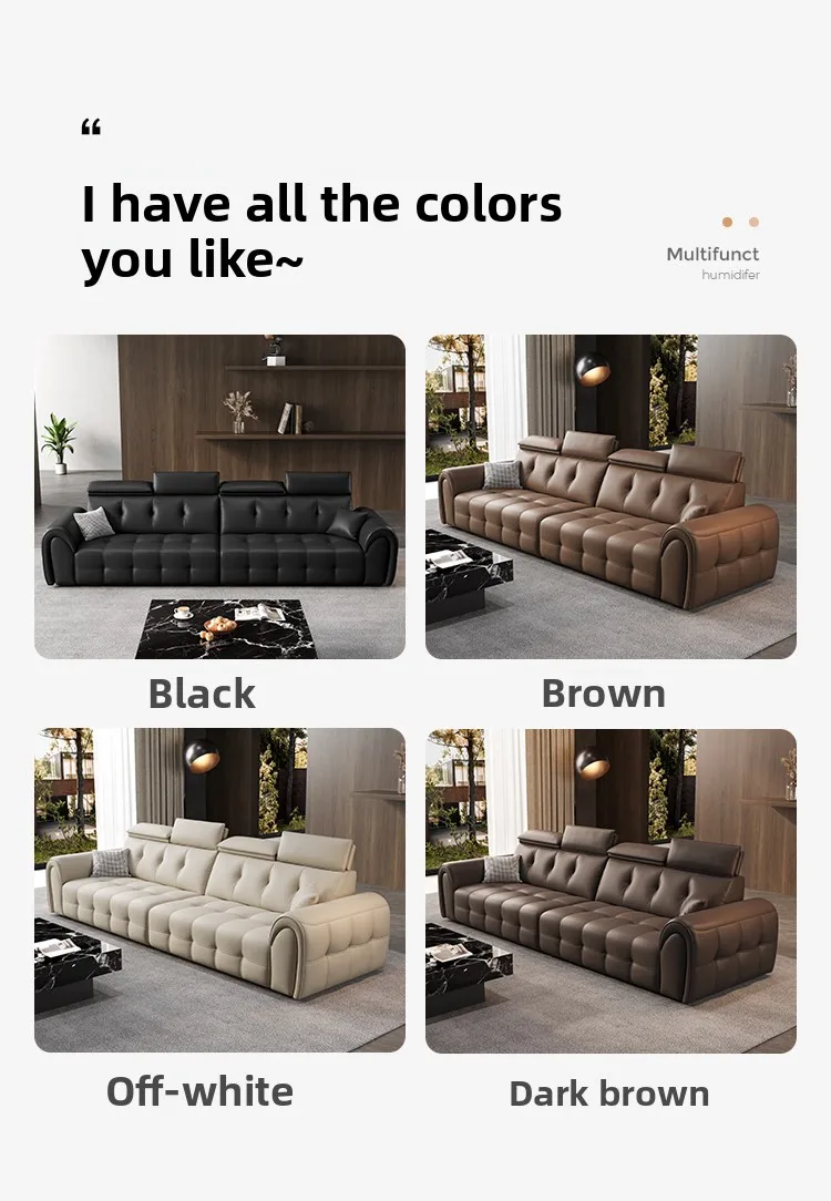 ^High-End Genuine Leather Sofa Italian Minimalist Biscuit Design Puffy Sectional for B2B