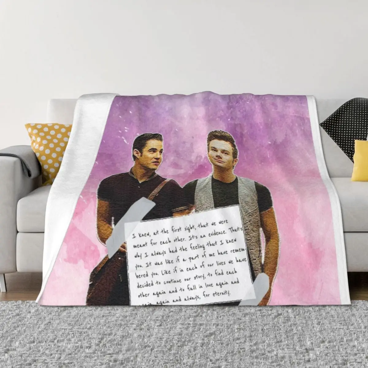 

Glee Klaine Watercolour Throw Blanket Furry Multi-Purpose blankets and throws funny gift Blankets