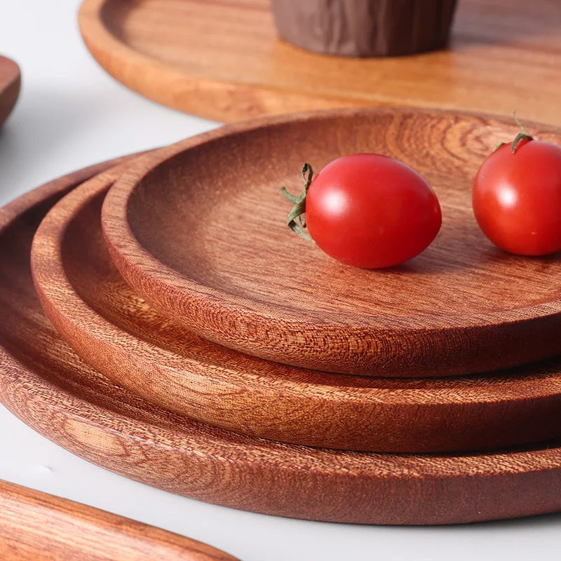 Teacup tray, petal tray, Western food disc, ebony tray, solid wood rectangular household tableware