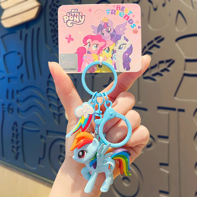 

Cute My Magical Little Ponys Keychain Accessories Backpack Pendant Figure Toy Keyring Doll Girl Gift Twilight Sparkle Fluttershy