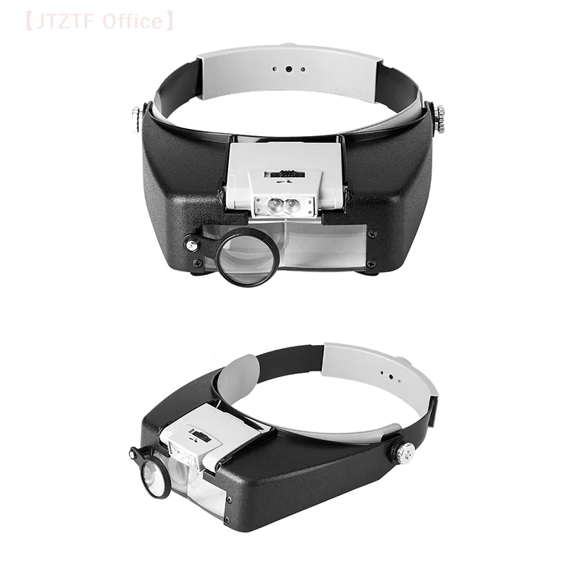 10X Headband Glasses Magnifier Adjustable Size LED Magnifier Loupe Glasses For Reading Optivisor Magnifier Illuminated