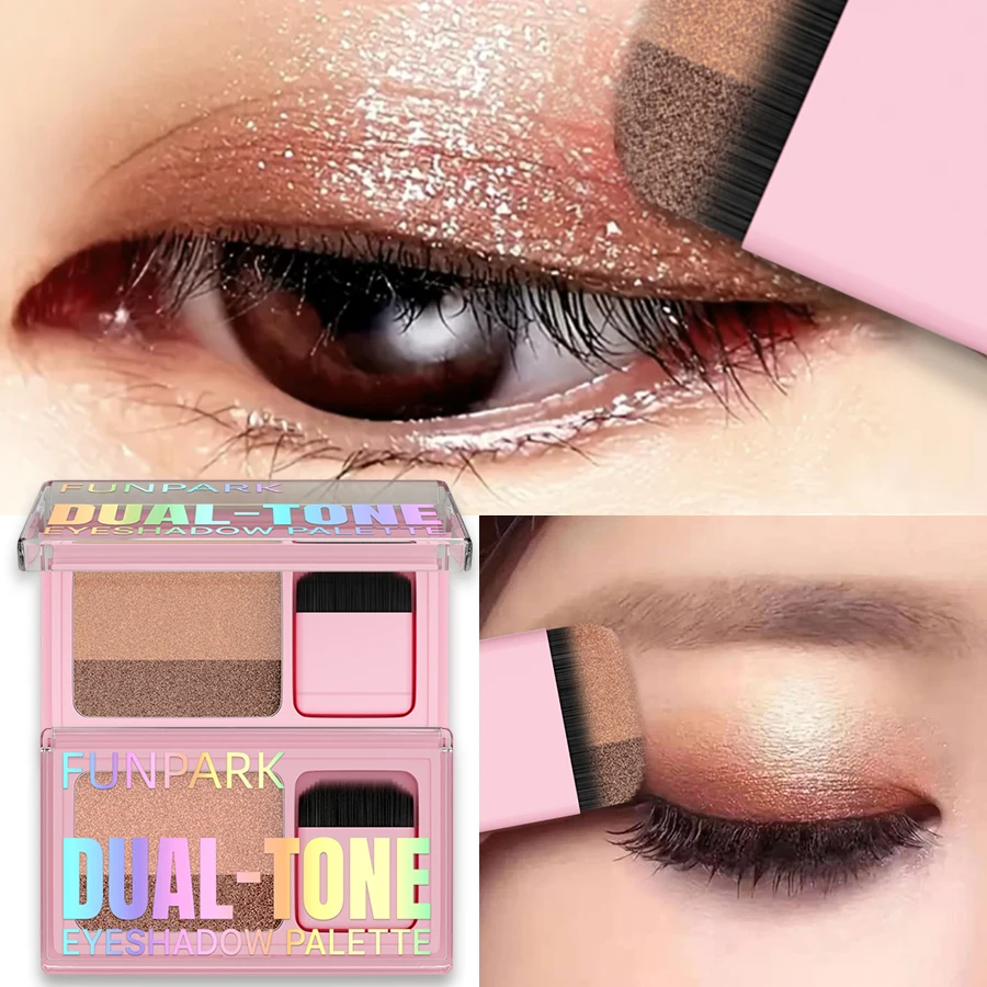 Bâton d'ombre à paupières paresseux dégradé, 2 couleurs, scintillant, imperméable, professionnel, charmant, maquillage pour les yeux, cadeaux, cosmétiques de beauté