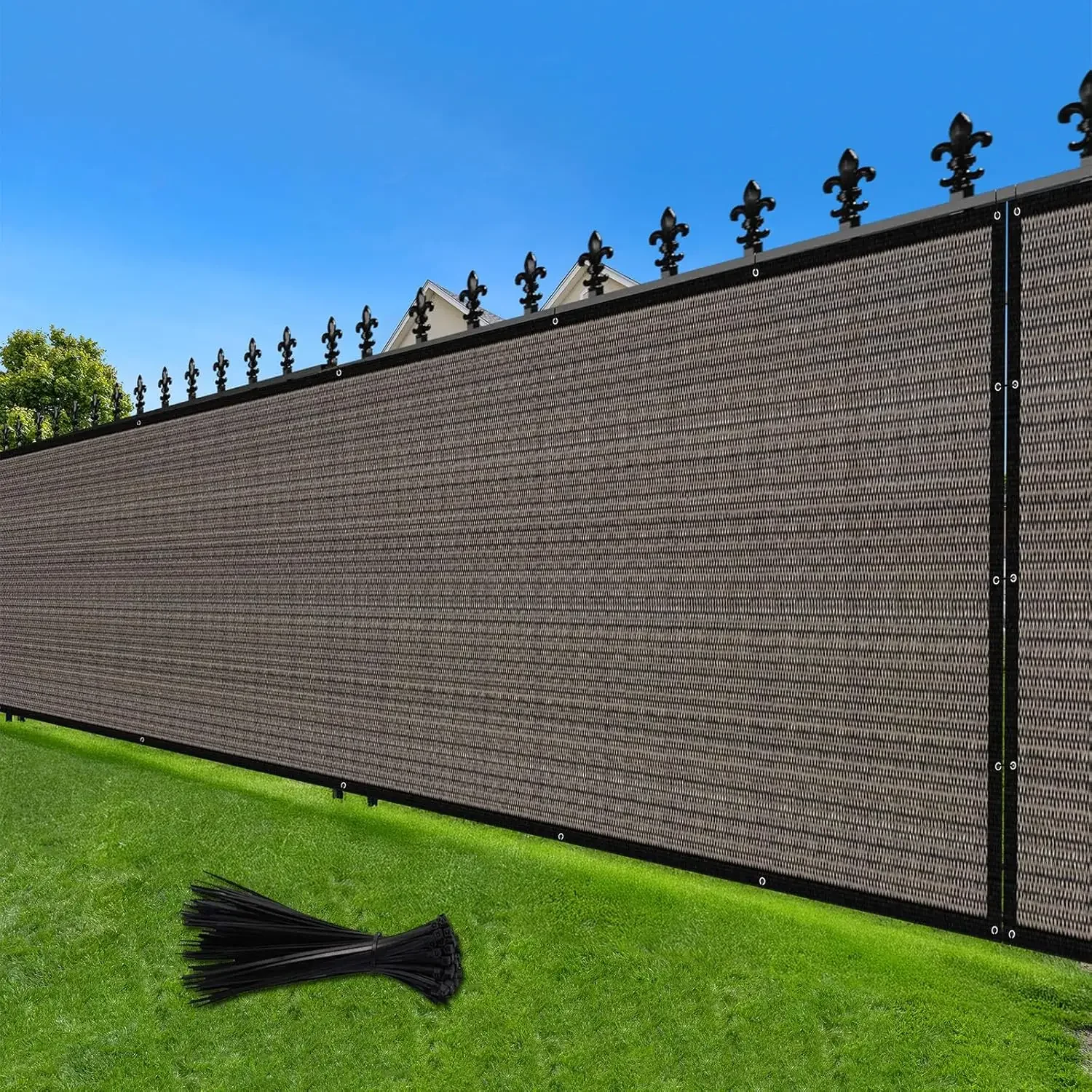 

8'x106' Fence Privacy Screen Outdoor Mesh Fencing Covers Screen Fence Wind Block with Grommets