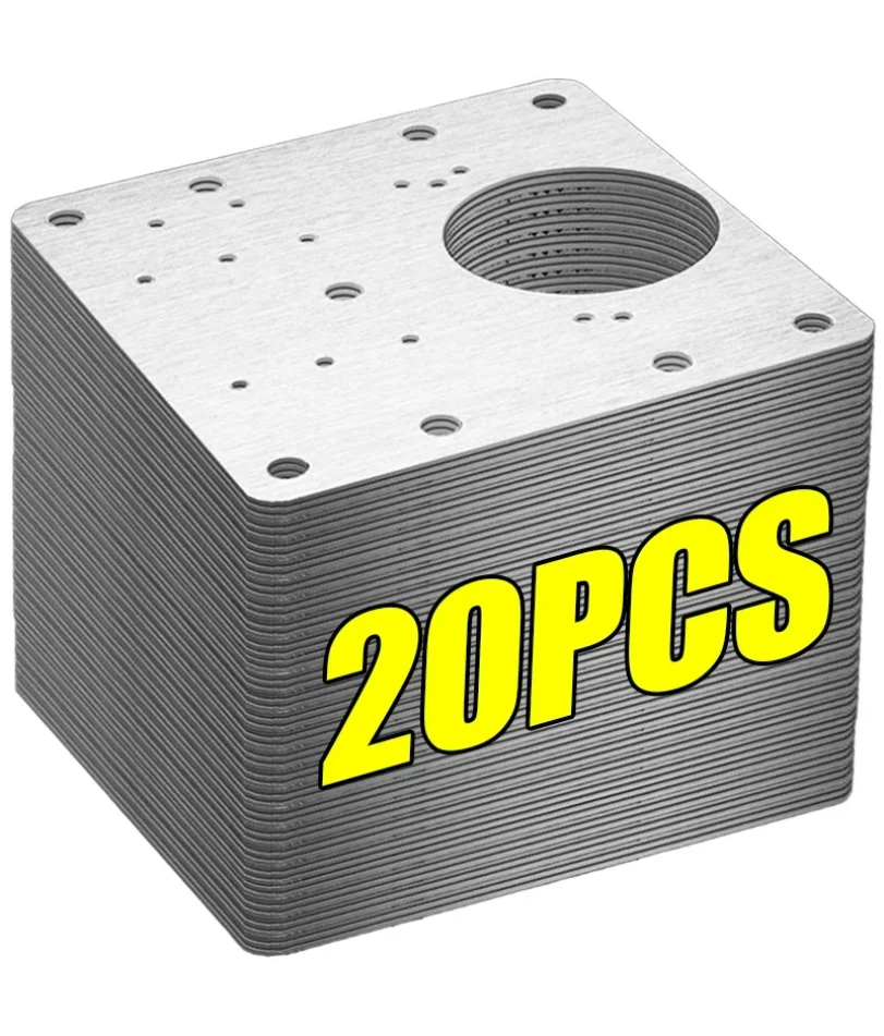 20/2Pcs Cabinet Hinge Repair Plate Kits Stainless Steel Door Hinge Mounting Plate with Holes for Home Kitchen Cupboard Furniture