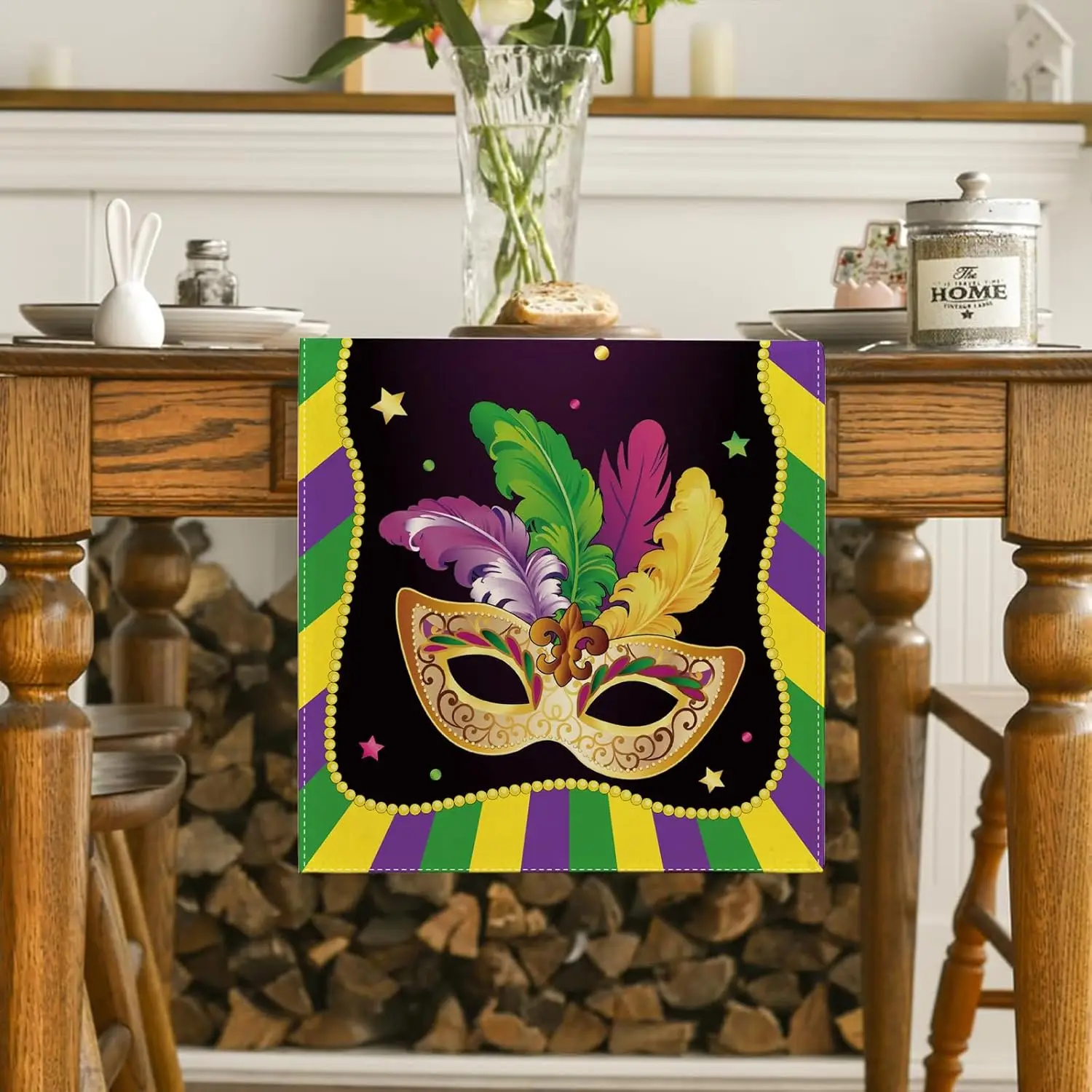 Mardi Gras Linen Table Runner Party Decor New Orleans Brazi Carnival Fat Tuesday Kitchen Table Runner Mardi Gras Decorations