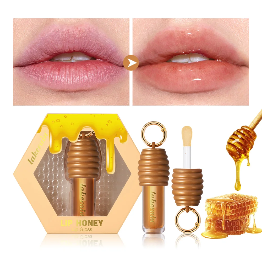 Honey Lip Gloss Plumper Oil Balm Hydration Long Lasting Moisturizing Smooth Nourishing Bag Clip Ring Cosmetics Not Sticky